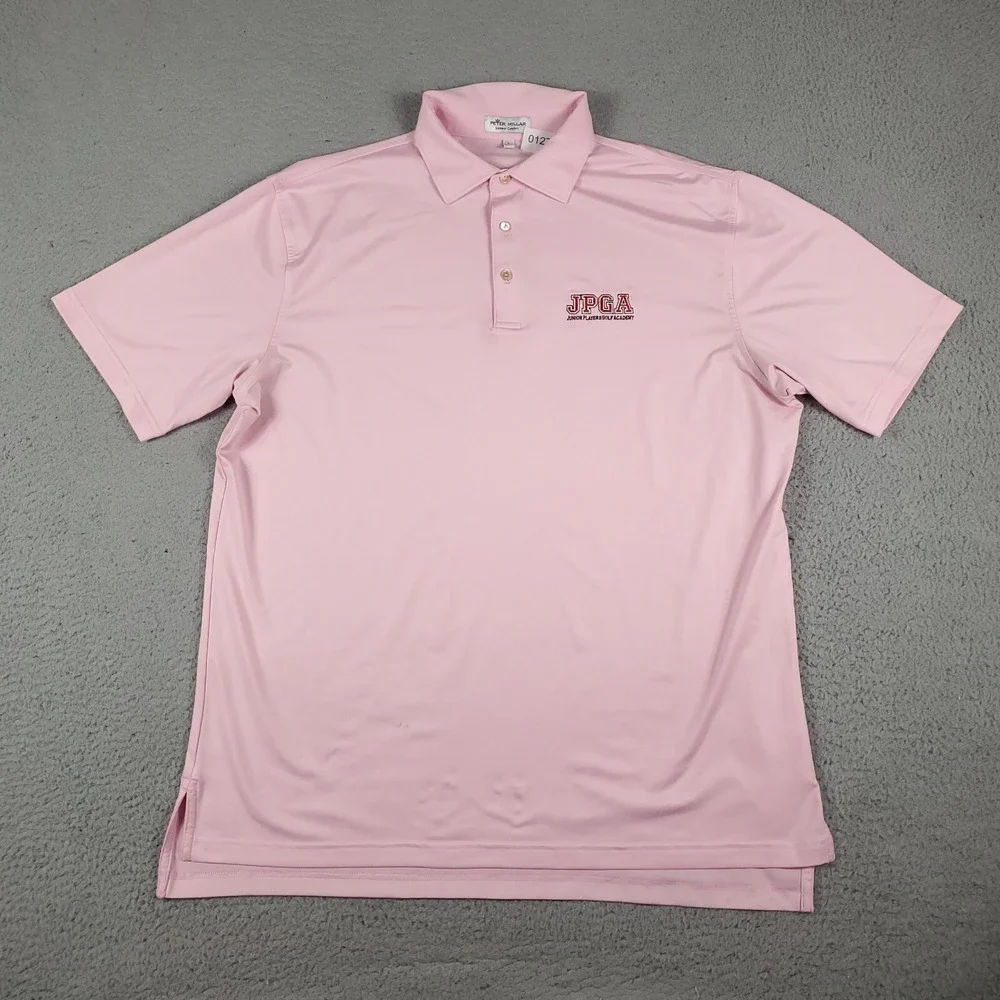 Peter Millar Summer Comfort Pink Golf Mens Short Sleeve Polo Shirt Size Large - Picture 3 of 8